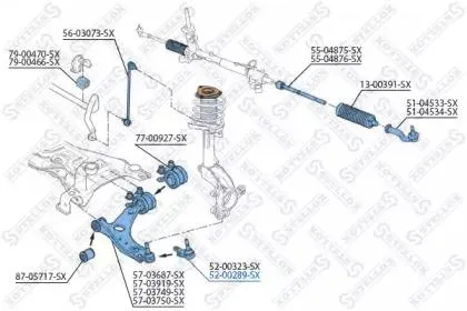 STELLOX 5200289SX Опора шаровая Ford Focus C-Max all 04-07, Volvo S40V50 04>