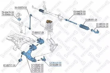 STELLOX 5200323SX Опора шаровая Ford Focus 04> Focus C-Max 03>, Volvo S40V50 04>