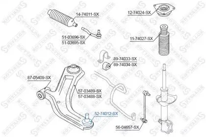 STELLOX 5274012SX Опора шаровая Nissan Micra K12E all 03>