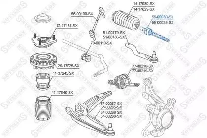 STELLOX 5500030SX Рулевая тяга Honda Civic 05- (без наконечника) левая