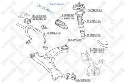 STELLOX 5500168SX Рулевая тяга Toyota Avensis AZT250 03>