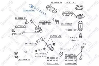 STELLOX 5553012SX Рулевая тяга без гу  Kia Rio  00>