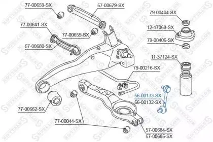 STELLOX 5600133SX Стойка стабилизатора заднего левая
