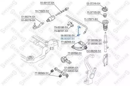STELLOX 5600331SX Стойка стабилизатора переднего правая Mazda 6 07>