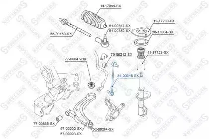 STELLOX 5600346SX Тяга стабилиз. пер.