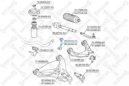 STELLOX 5600348SX Стойка стабилизатора переднего правая Mitsubishi Pajero V656373W 99>
