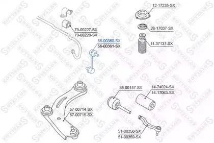 STELLOX 5600360SX Стойка стабилизатора переднего левая Nissan Qashqai J10E 07>