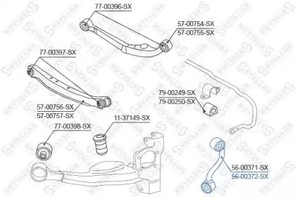STELLOX 5600372SX Стойка стабилизатора заднего правая Renault Koleos , Nissan Qashqai all 07>