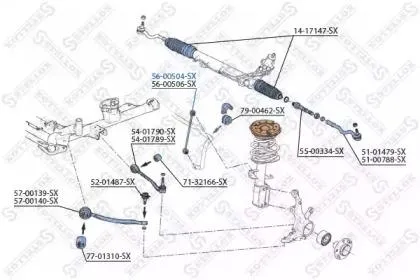 STELLOX 5600504SX Стойка стабилизатора переднего левая BMW X5 all 00>