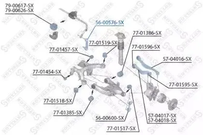 STELLOX 5600576SX тяга cтабилизатора заднего L110 M10x1.5 BMW F10 F01,F02,F03,F04 08>