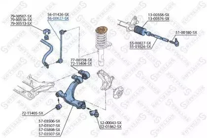 STELLOX 5600627SX Стойка стабилизатора переднего Peugeot 306 all 94>