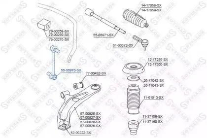 STELLOX 5606970SX Стойка стабилизатора переднего Suzuki Swift 1.31.51.3DDiS 05>