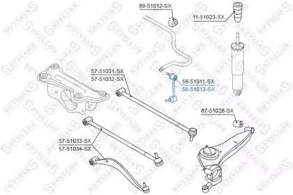 STELLOX 5651012SX Стойка стабилизатора Hyundai SANATA FE 01-06 зад.подв.прав.