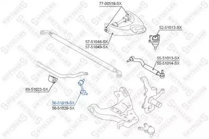 STELLOX 5651019SX Стойка стабилизатора переднего левая Hyundai Terracan all 01>