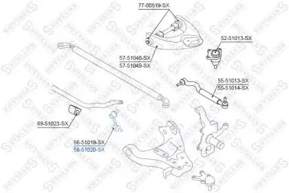 STELLOX 5651020SX Стойка стабилизатора переднего правая Hyundai Terracan all 01>