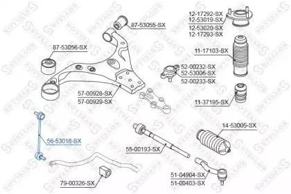 STELLOX 5653018SX Стойка стабилизатора переднего Kia Sportage 04>, Hyundai Tucson 04>