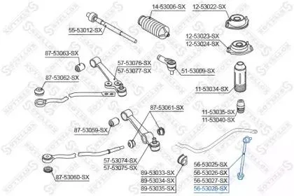 STELLOX 5653028SX Стойка стабилизатора переднего правая Kia Rio 02> 020708>