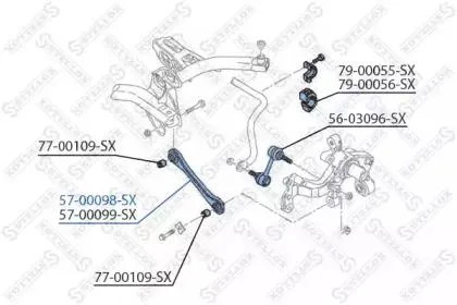 STELLOX 5700098SX Рычаг VW Golf V Tiguan 07- Audi A1TT 07- зад.подв.нижн. лев,прав.