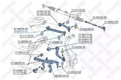 STELLOX 5700125SX Рычаг передний верхний правый Audi A6 all 04>A8, VW Phaeton all 02>