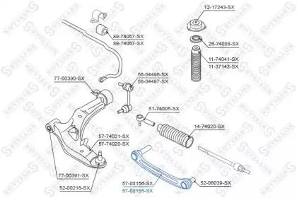 STELLOX 5700155SX рычаг верхний правый Nissan Primera all 02>