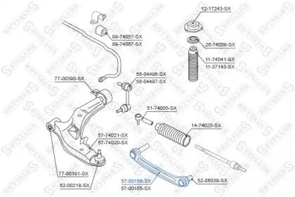 STELLOX 5700156SX рычаг верхний левый Nissan Primera all 02>