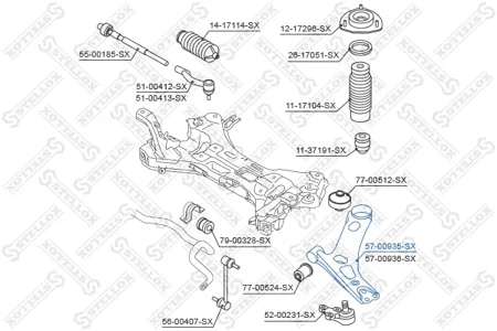 STELLOX 5700935SX рычаг левый Hyundai i40 CW (VF) 201107>