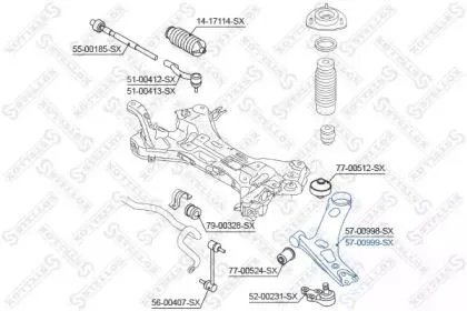 STELLOX 5700999SX рычаг правый Hyundai i40 CW (VF) 11>