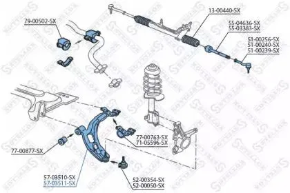 STELLOX 5703511SX рычаг правый Fiat Doblo 1.2-1.9D 01>