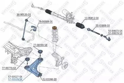 STELLOX 5703528SX рычаг правый Citroen C3 02>