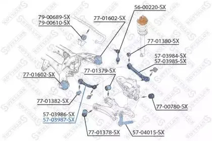 STELLOX 5703987SX рычаг зад. подв.верхний прав.со стопор.гайкой BMW E70E71E72 3.0SI-5.0i3.0d3.5d 07>