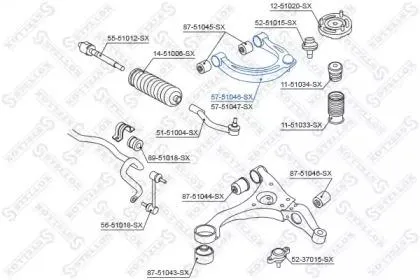 STELLOX 5751046SX Рычаг Hyundai Sonata NF пер.подв.верхн.лев.