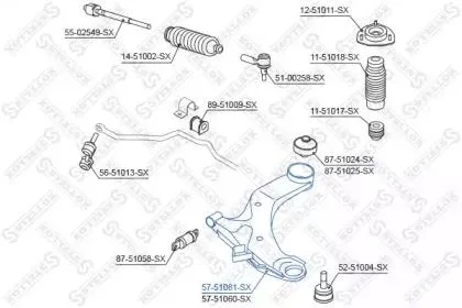 STELLOX 5751061SX рычаг левый Hyundai Elantra Lantra 00>