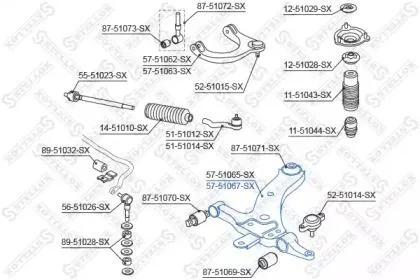 STELLOX 5751067SX Рычаг Hyundai Santa Fe 06- пер.подв.нижн.прав.