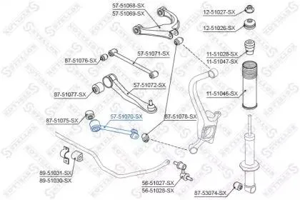 STELLOX 5751070SX Рычаг Hyundai Sonata EF 00- ( ТагАЗ ) зад.подв. лев,прав. продольный