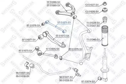 STELLOX 5751071SX Рычаг Hyundai Sonata EF 04- ( ТагАЗ ) Kia Magentis зад.подв. лев,прав. поперечный