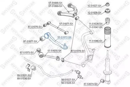 STELLOX 5751072SX Рычаг Hyundai Sonata EF 04- ( ТагАЗ ) Kia Magentis зад.подв.нижн. лев,прав.