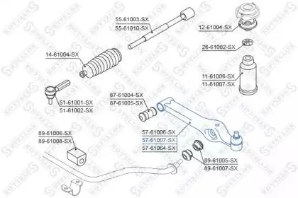 STELLOX 5761007SX рычаг VIN: N 140197> Suzuki Wagon R SR410SR412 97>