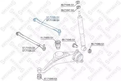 STELLOX 5771105SX Рычаг задней  подвески  57-71105-SX верхний левый Mazda Tribute all 01