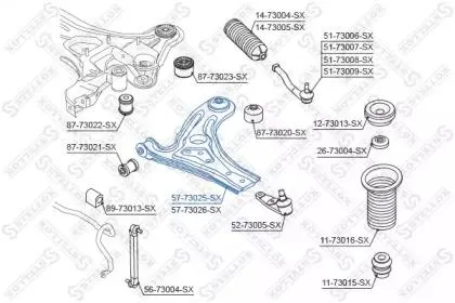 STELLOX 5773025SX рычаг левый Daewoo Aveo 02>