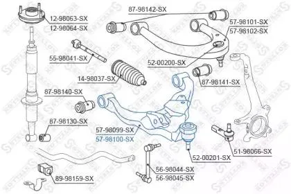 STELLOX 5798100SX Рычаг независимой подвески колеса