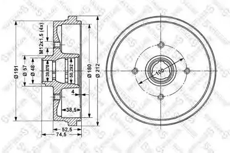 STELLOX 60254708SX Барабан тормозной VW Golf Passat Polo 1.0-1.6D 83>