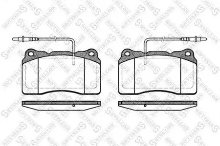 STELLOX 677014BSX Колодки торм.передние с антискрип. пластинами Peugeot 607807 3.0 V6 24V 02>