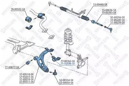 STELLOX 7105596SX Сайлентблок рычага зад. п. Fiat doblo 96>