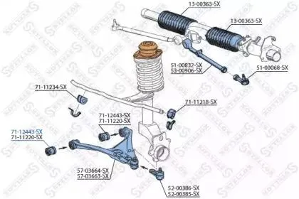 STELLOX 7112443SX Сайлентблок рычага подвески