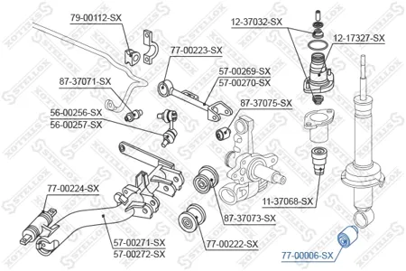 STELLOX 7700006SX Сайлентблок амортизатора Honda Accord ,CR-V