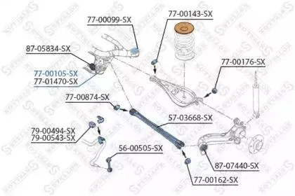 STELLOX 7700105SX Сайлентблок рычага подвески