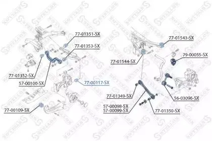 STELLOX 7700117SX Сайлентблок задней подвески Skoda Octavia , VW Passat внешний