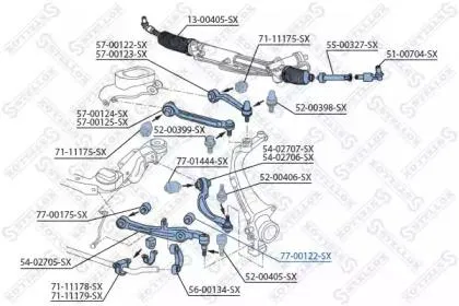 STELLOX 7700122SX Сайлентблок пер. нижн. рычага Audi A6 all 05>A8 all 03>