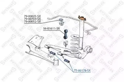 STELLOX 7700178SX Сайлентблок задней подвески BMW E21, E30, E28, E23 (набор-2шт)