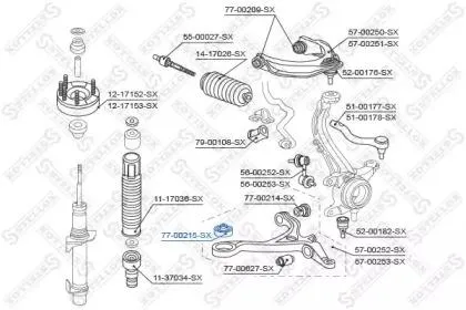 STELLOX 7700215SX Сайлентблок рычага передней подвески Honda Accord 08-12